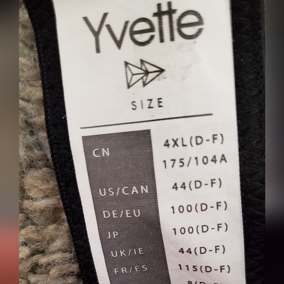 Yvette High Impact Sports Bra Front Closure Double Deck Mesh Running 44D 44E 44F - Picture 14 of 14